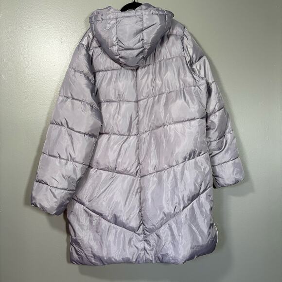 Ellos Silver Quilted Puffer Jacket Winter Coat - Size 18/20 - Women's Plus Size - Picture 9 of 9